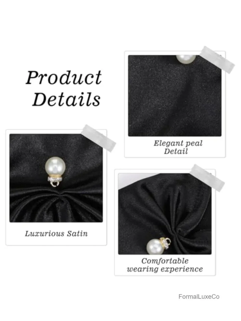 Elegant Black Satin Gloves for Women with Pearl, Formal Opera Bridal Accessory